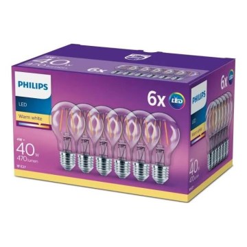 SET 6x LED Žarulja VINTAGE Philips E27/4W/230V 2700K