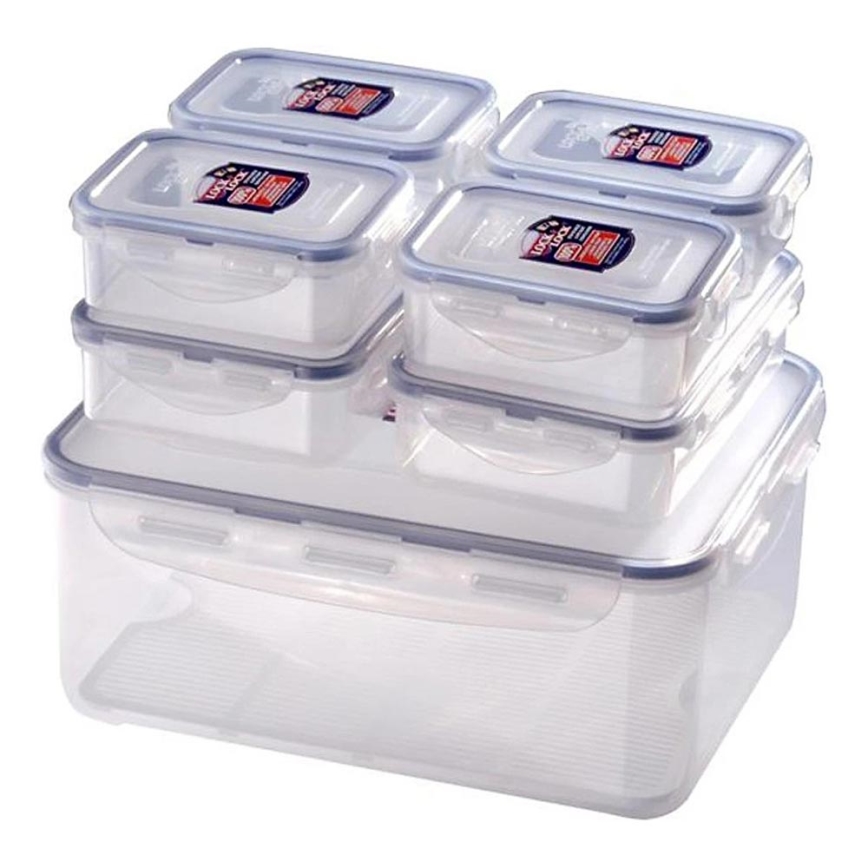 SET 7x Posuda za hranu LOCK plava/prozirna