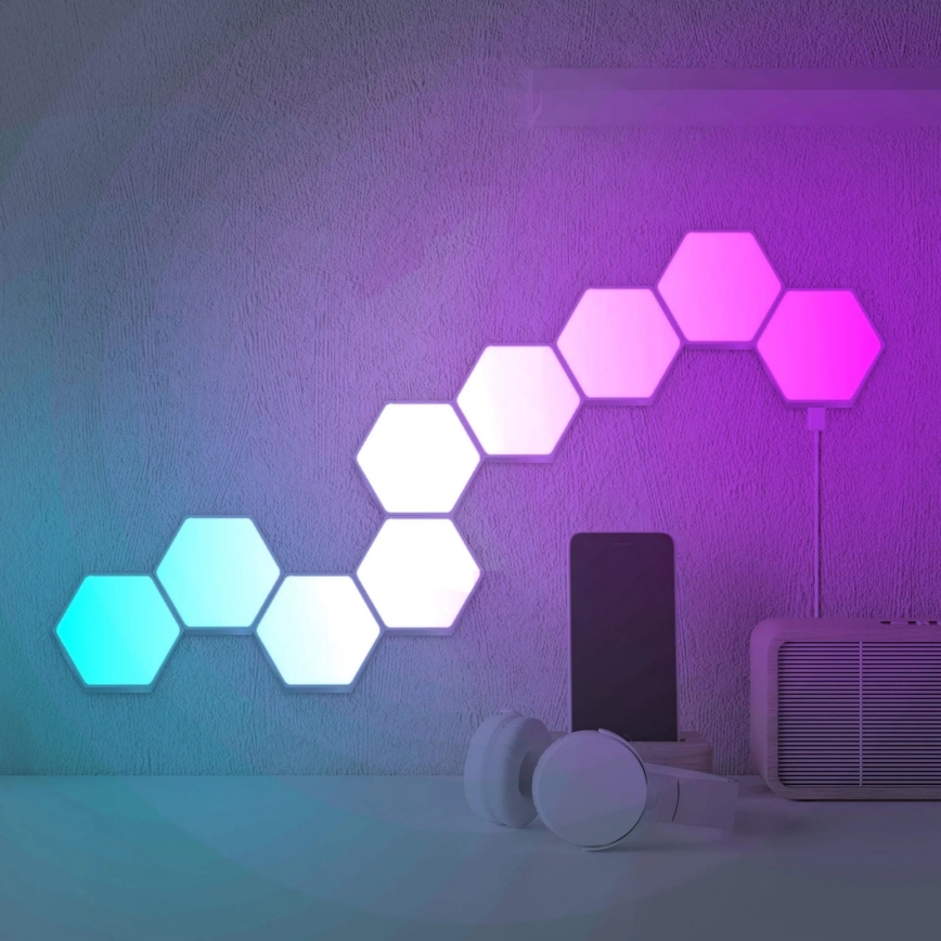 SET 9x LED RGBW Prigušiva zidna dekorativna svjetiljka MAYA LED/1W/230V + daljinski upravljač