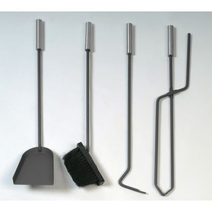 Set kaminog alata 5 komada crne boje