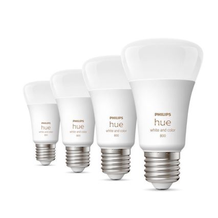 SET - LED RGBW Prigušiva traka Philips Hue WHITE AND COLOR AMBIANCE 2m LED/20W/230V + 4x Prigušiva žarulja Philips A60 E27/6,5W/230V 2000-6500K