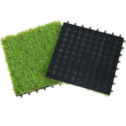 Set od 11 komada umjetne trave 30x30 cm, visina vlakna 20 mm, zelena