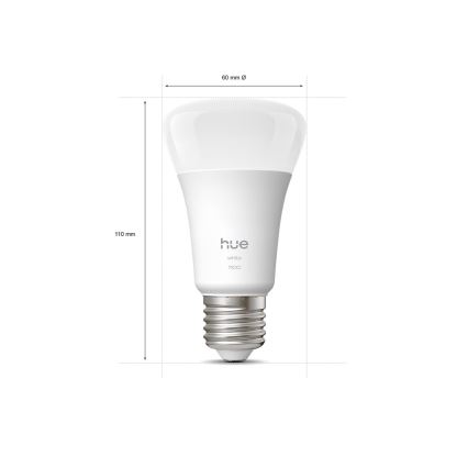 SET od 2 LED žarulje s mogućnošću prigušivanja Philips Hue WHITE E27/9,5W/230V 2700K