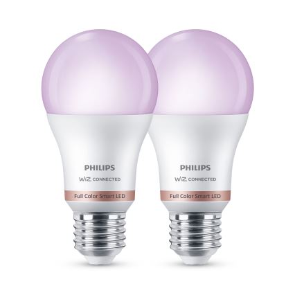 SET 2x LED RGB prigušiva žarulja Philips SMART A60 E27/8,5W/230V 2200-6500K