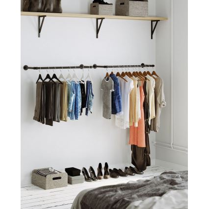 Set od 2 zidna držača za vješalice LINEA, crne