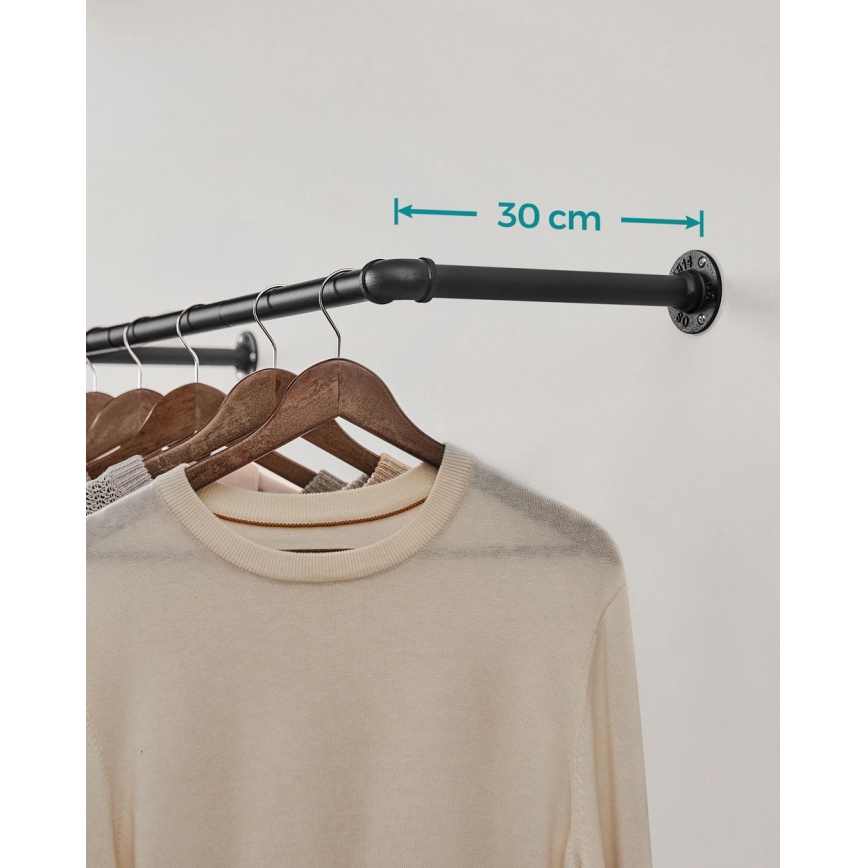 Set od 2 zidna držača za vješalice LINEA, crne