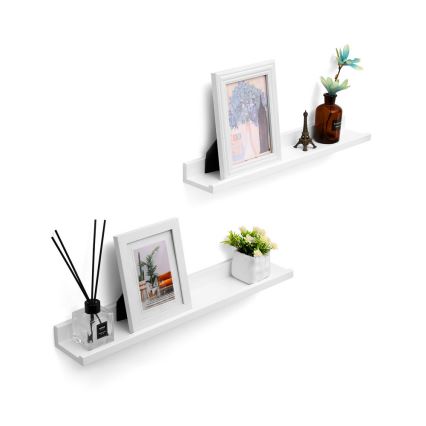 Set od 2 zidne police SHELFY bijele