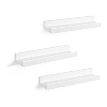 Set od 3 bijele zidne police SHELFY