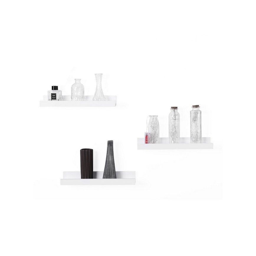 Set od 3 bijele zidne police SHELFY