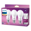 Set od 3 LED žarulje Philips A60 E27/13W/230V 2700K