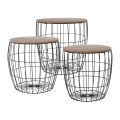 Set od 3 stolića za kavu BRISO, promjera 31/38/42,5 cm, smeđa/crna