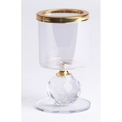 Set od 3 svijećnjaka, zlatni/prozirni