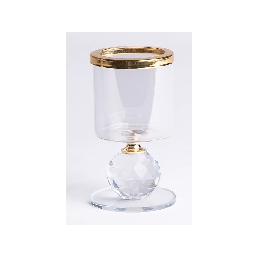 Set od 3 svijećnjaka, zlatni/prozirni