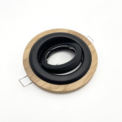 Set od 3 ugradne stropne svjetiljke TOBBY 1xGU10/20W/230V Ø 11,5 cm hrast/crna