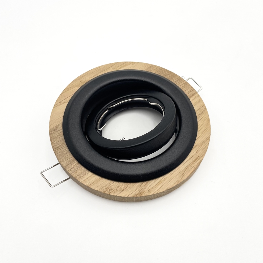 Set od 3 ugradne stropne svjetiljke TOBBY 1xGU10/20W/230V Ø 11,5 cm hrast/crna