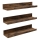 Set od 3 zidne police SHELFY 38 x 5 x 10 cm, smeđe