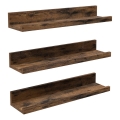 Set od 3 zidnih polica SHELFY 38x5x10 cm, smeđa