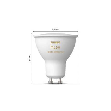Komplet 4x prigušive LED žarulje Philips Hue WHITE AMBIANCE GU10/4,2W/230V 2200-6500K
