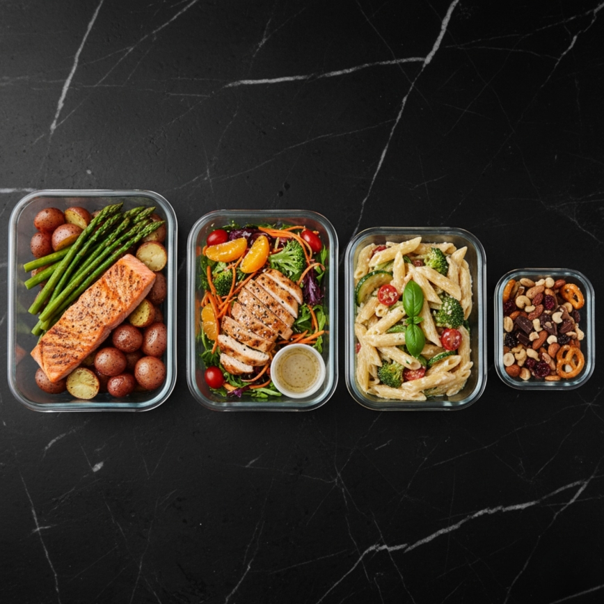 SET od 4 posude za hranu, prozirne/mint boje