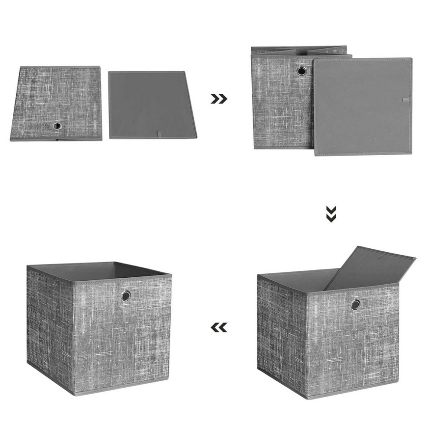 Set od 6 kutija za pohranu CURAN, 30x30x30 cm, siva
