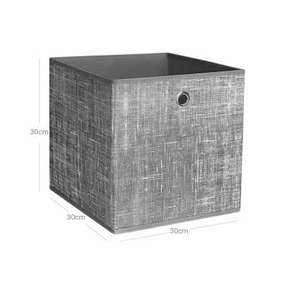 Set od 6 kutija za pohranu CURAN, 30x30x30 cm, siva