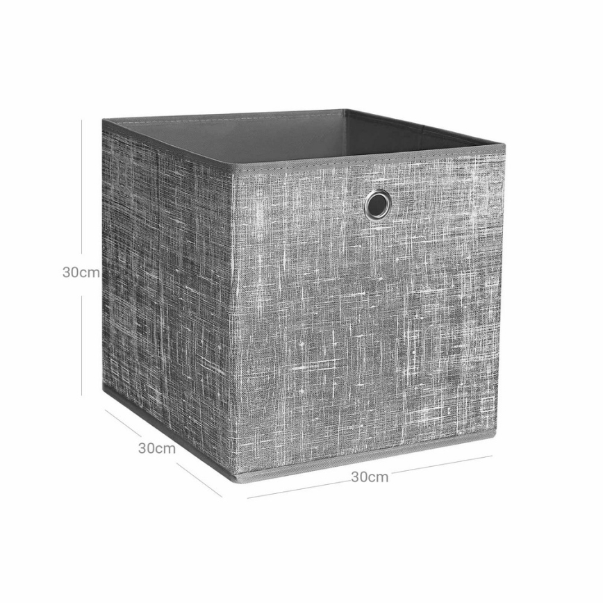 Set od 6 kutija za pohranu CURAN, 30x30x30 cm, siva