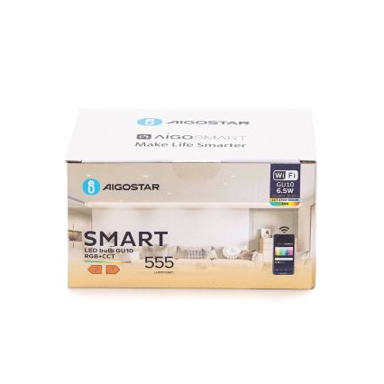 SET od 6 LED RGBW žarulja s mogućnošću prigušivanja GU10/6,5W/230V 2700-6500K Wi‑Fi - Aigostar