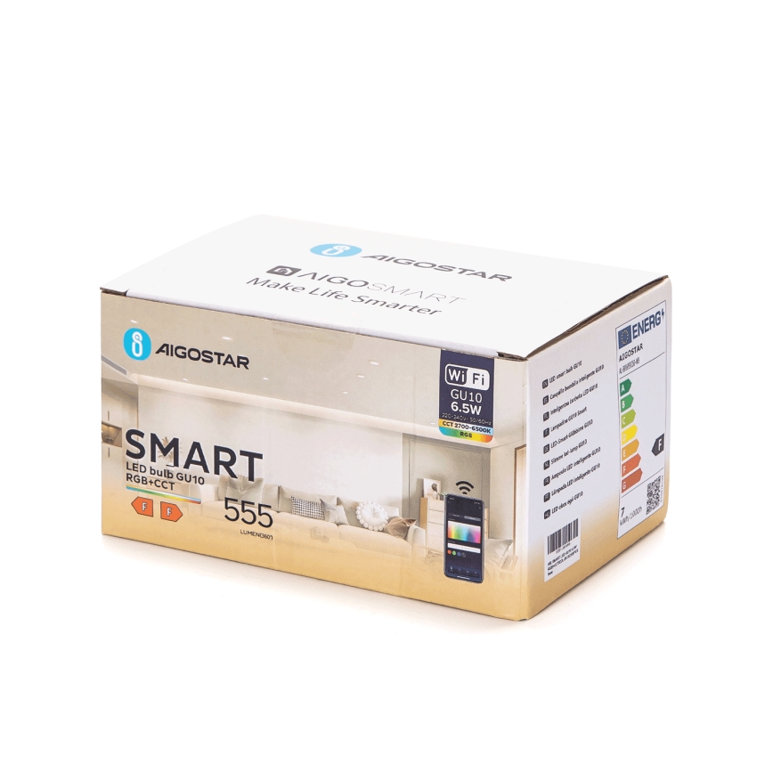 SET od 6 LED RGBW žarulja s mogućnošću prigušivanja GU10/6,5W/230V 2700-6500K Wi‑Fi - Aigostar