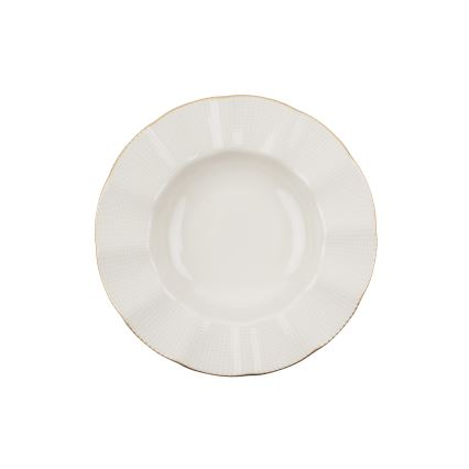 Set posuđa, 24 kom., bijela/zlatna/porculan