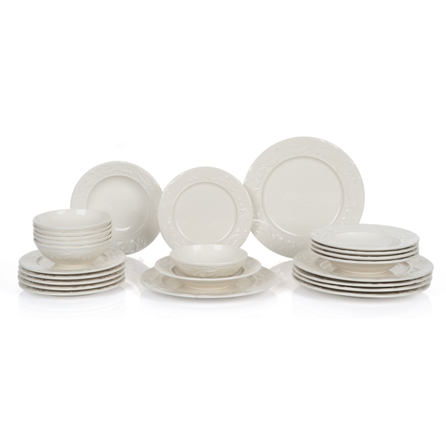 Set posuđa 24 kom – krem, keramika