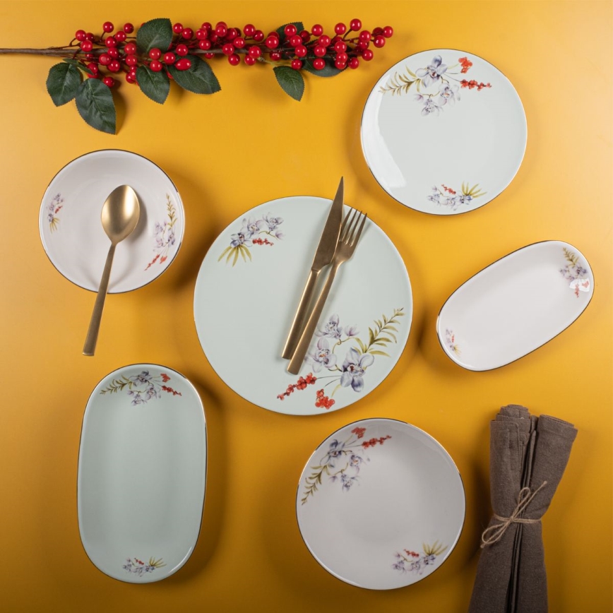 Set posuđa, 29 komada — šareni porculan