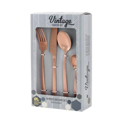 Set pribora od nehrđajućeg čelika MANILLE VINTAGE, 16 kom., u bakrenoj boji