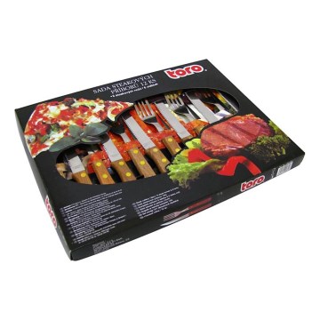 Set pribora za steakove 12 kom nehrđajući/drvo