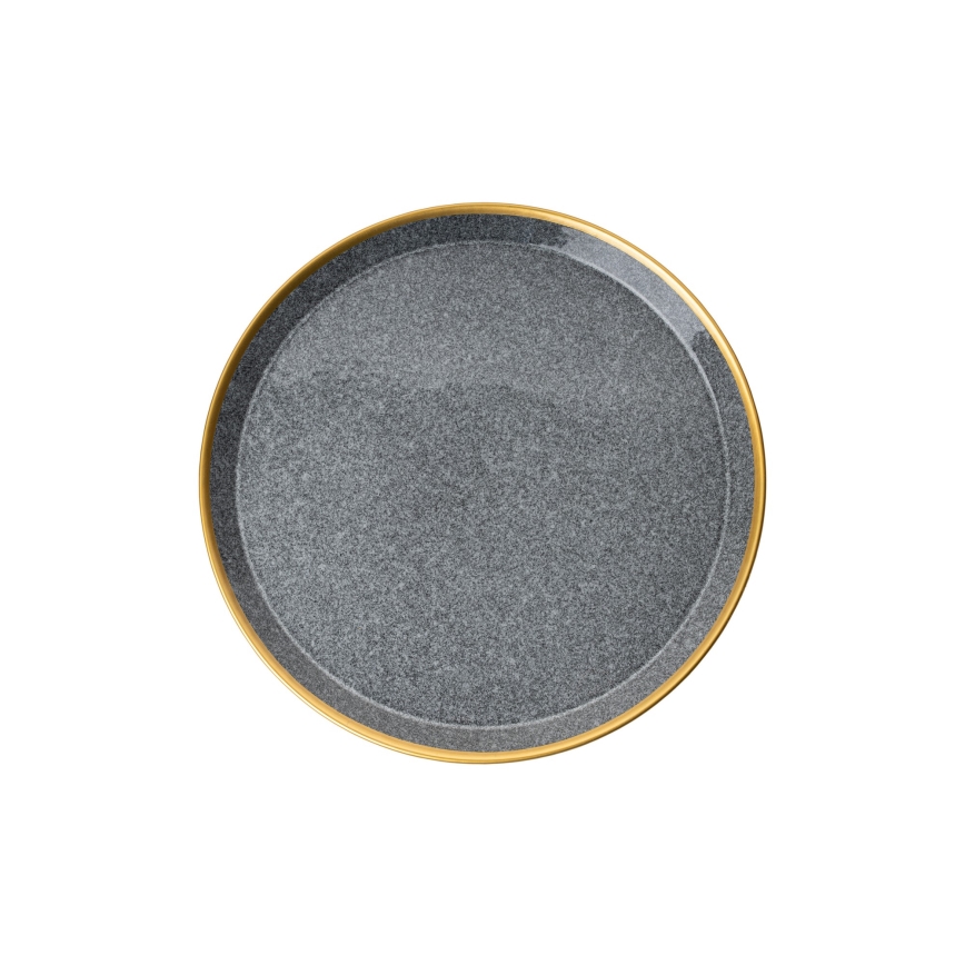 Set za jelo 16 kom. antracit/zlatna/porculan