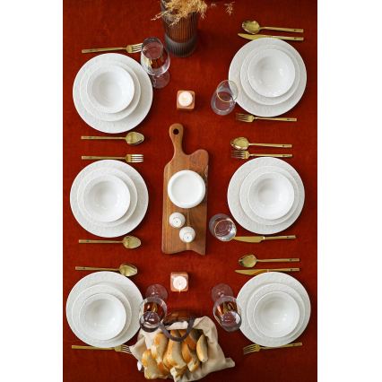 Set za jelo, 18 kom., bijeli/porculan