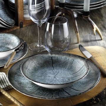 Set za jelo 18 kom plavi/porculan