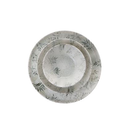 Set za jelo, 18 kom., sivi porculan