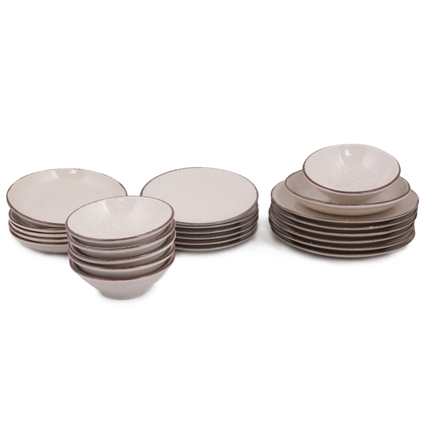 Set za jelo 24 kom bež/porculan