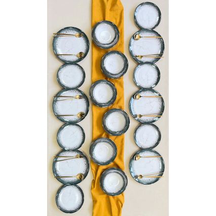 Set za jelo 24 kom bijela/antracit/keramika