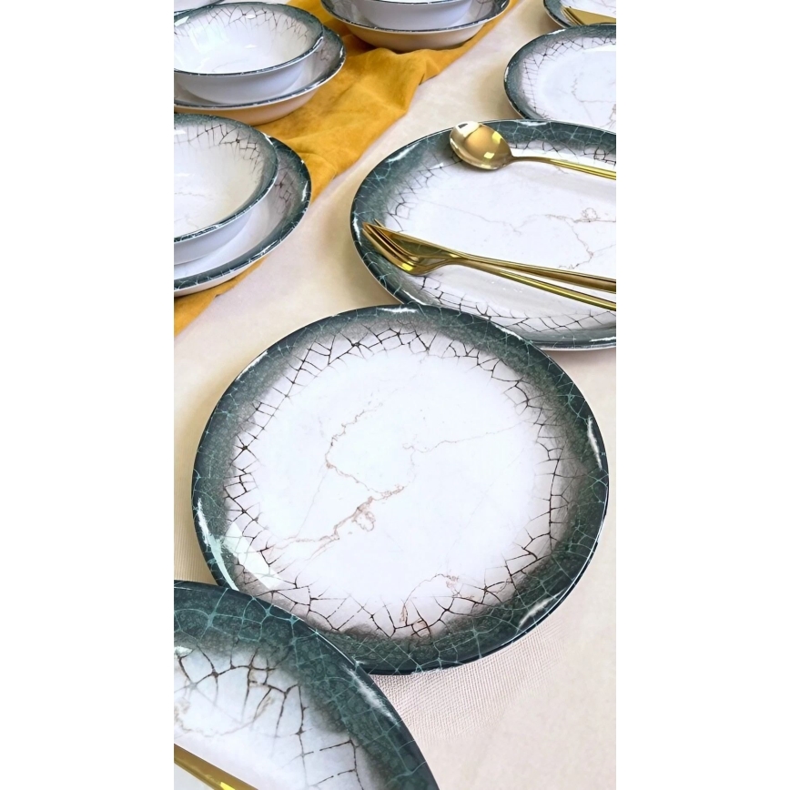 Set za jelo 24 kom bijela/antracit/keramika