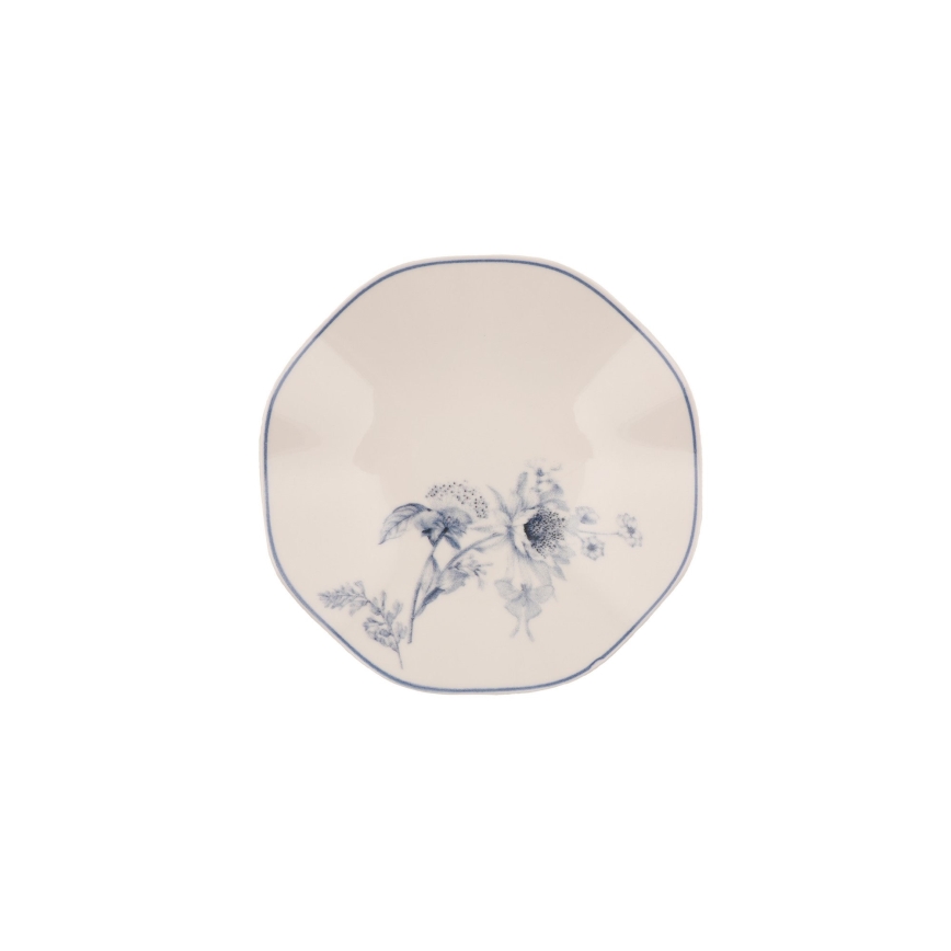 Set za jelo, 24 kom, bijela/plava, porculan