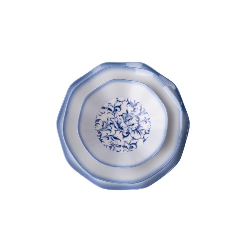 Set za jelo 24 kom plavi/porculan