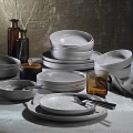 Set za jelo 24 kom siva/porculan
