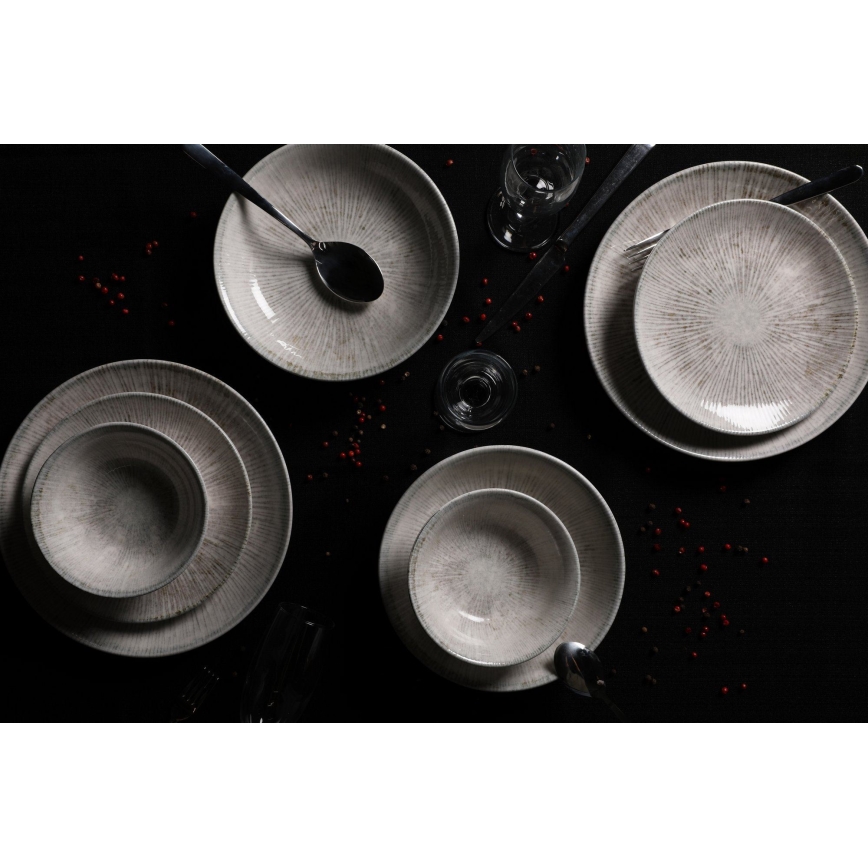 Set za jelo 24 kom siva/porculan