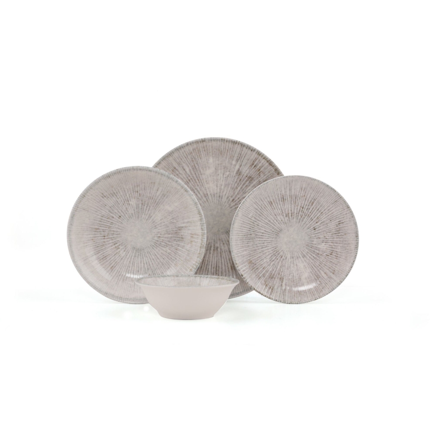 Set za jelo 24 kom siva/porculan