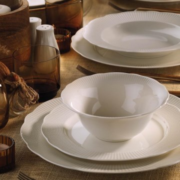 Set za jelo, 26 komada, bijeli/porculan