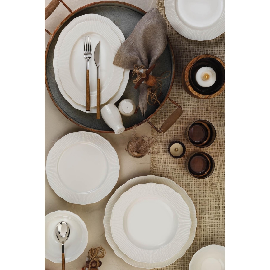 Set za jelo, 26 komada, bijeli/porculan
