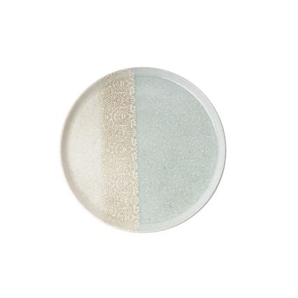 Set za jelo, 27 kom., bež/zeleno, porculan