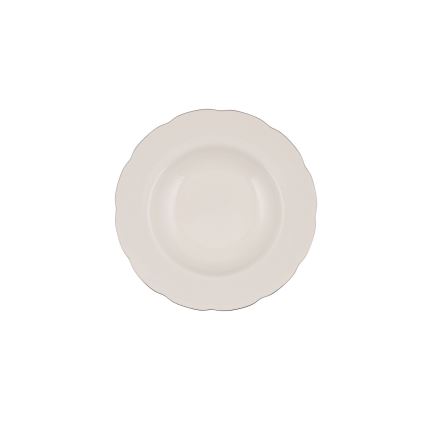 Set za jelo, 54 kom, bijeli/srebrni/koštani porculan