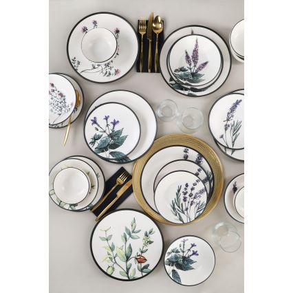 Set za jelo od 24 komada, šaren, od kamenine